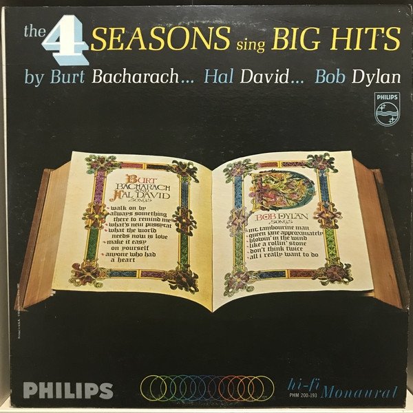 The Four Seasons The 4 Seasons Sing Big Hits by Burt Bacharach... Hal David... Bob Dylan..., 1965