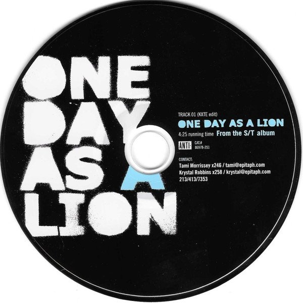 Album One Day As A Lion - One Day as a Lion